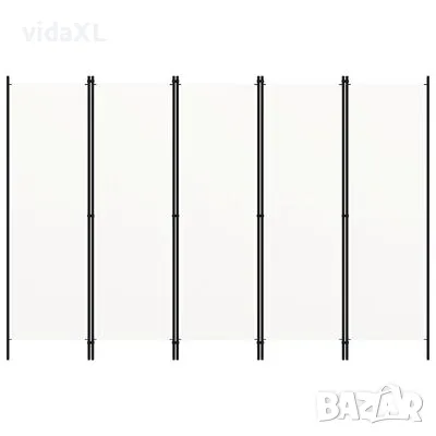 vidaXL Параван за стая, 5 панела, бял, 250x180 см(SKU:320723), снимка 3 - Паравани - 49240709