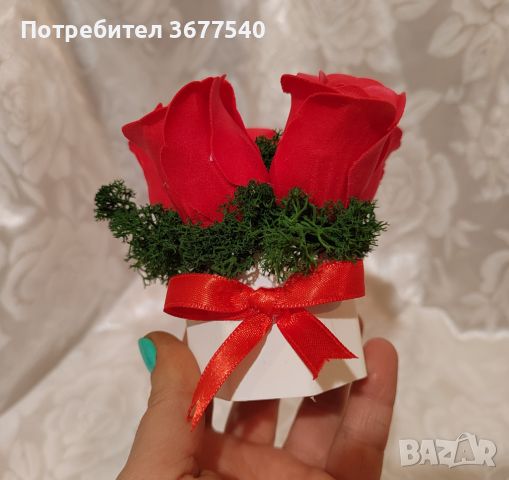 Кашпа със сапунени рози, снимка 4 - Декорация за дома - 45437899