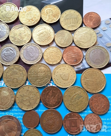 Лот не повтарящи се евро монети , 50 цента , 1 и 2 евро , снимка 4 - Нумизматика и бонистика - 53679487
