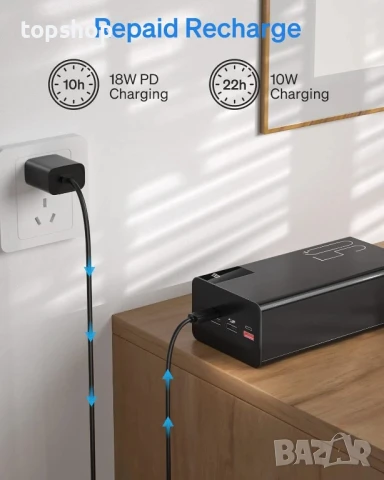НОВА зарядна батерия 50000mAh / 185Wh / 22.5W Power Bank / пауър банк / външна батерия с фенерче..., снимка 4 - Друга електроника - 50577314