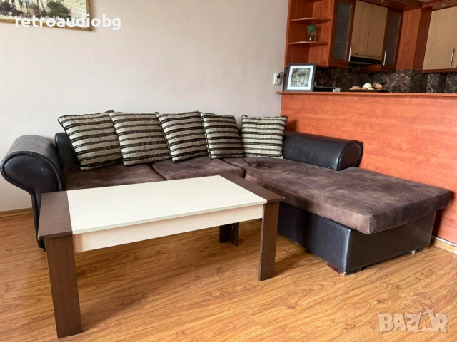 Голям ъглов диван 260х220 см + табуретка + ПОДАРЪК холна масичка, снимка 2 - Дивани и мека мебел - 53604214