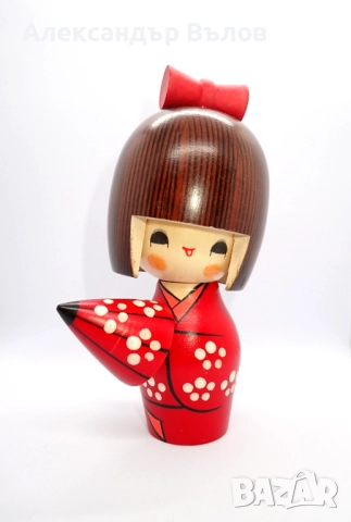 Традиционна Японска Кукла Кокеши Кимоно Чадър Амайадори