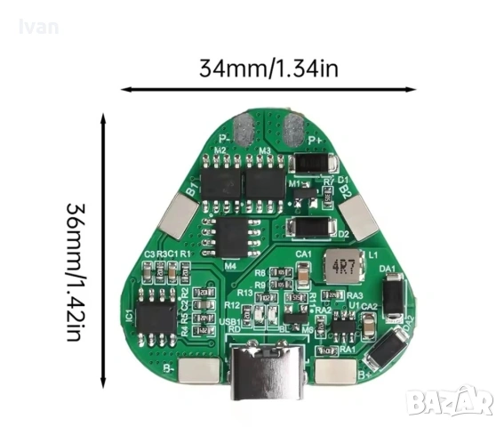 BMS защитен модул за Li-ion батерии 3S, 12.6V, 20A Type C, снимка 4 - Друга електроника - 54153603