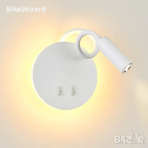 Budbuddy 3W+8W LED лампа за четене 3000к НОВА, снимка 4 - Лампи за стена - 46849624