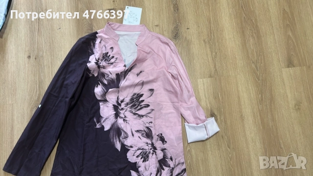 Елегантна блузка лято тип риза с навиващ се ръкав с копче