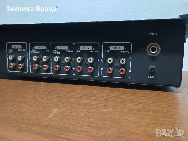 Аудио стерео предусилвател-миксер с вграден ехо ефект. Изпращам видео. , снимка 7 - Ресийвъри, усилватели, смесителни пултове - 53891474