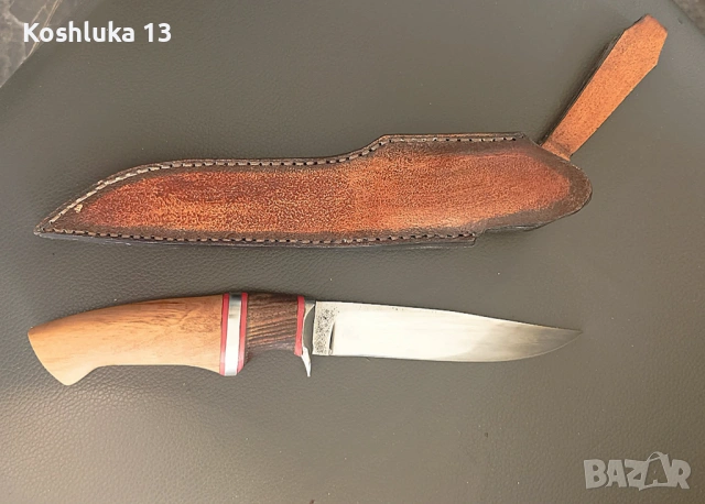 Нож ръчна изработка с кожена кания, снимка 2 - Ножове - 54109854