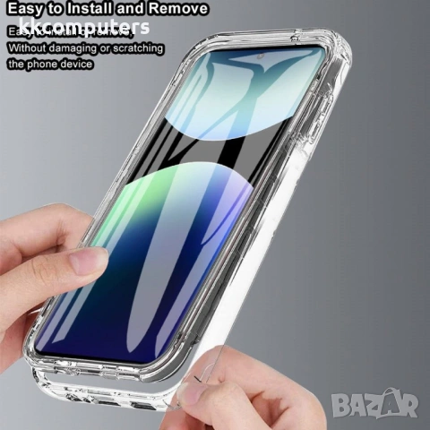 Прозрачен Калъф за Xiaomi Poco X7 5G - Акрилен Гръб + TPU Рамка, 2-в-1 Дизайн, Включен PET Протектор, снимка 5 - Резервни части за телефони - 53563657