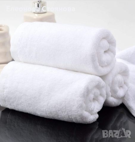 👉Хавлиени кърпи в бяло в два размера от💯%памук , снимка 4 - Хавлиени кърпи - 45133906