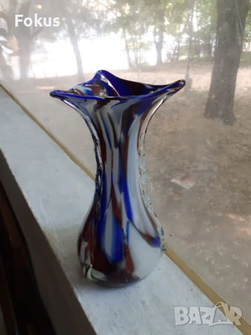 Прекрасна голяма ваза Мурано - Murano, снимка 4 - Антикварни и старинни предмети - 53423253