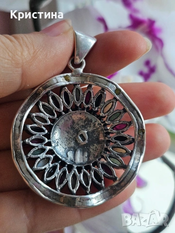 Масивен сребърен медальон , снимка 2 - Колиета, медальони, синджири - 53905949