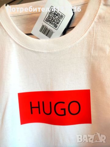 Hugo Boss мъжка елегантна тениска , бяла  тениска hugo, снимка 2 - Тениски - 46365580