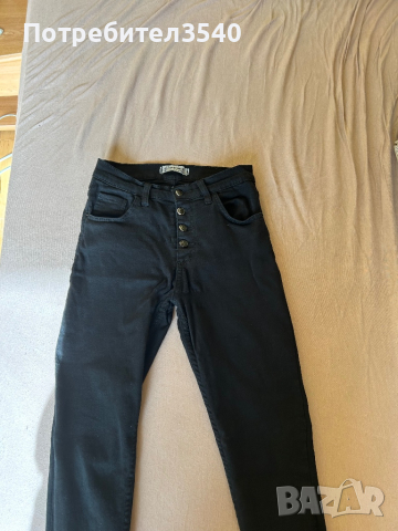 Дамски черен панталон с висока талия, снимка 3 - Панталони - 45057333