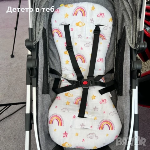 Постелка Нова против изпотяване с 3д меш и муслин Дъга, снимка 1