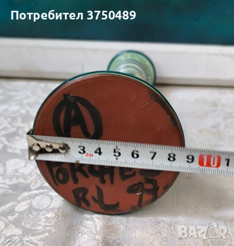 Керамичен свещник майолика , снимка 5 - Антикварни и старинни предмети - 53699120