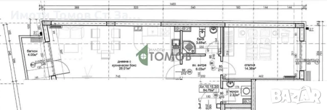 Просторен двустаен апартамент в кв. Железник, БЕЗ КОМИОННА , снимка 5 - Апартаменти - 51218858