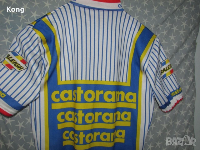 винтидж Castorama 1990 Nalini джърси за колело Oldschool Старата школа колоездене Siemens Orange  , снимка 1