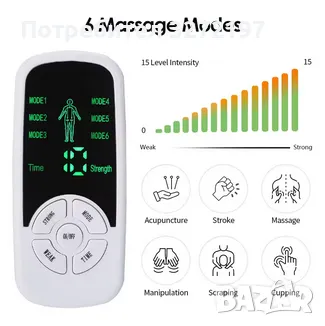 EMS Pulse Електрически Масажор мускулен стимулатор за тяло, снимка 3 - Масажори - 49771259
