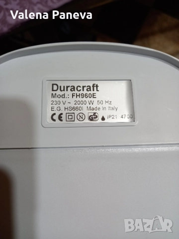 електрическа печка духалка Duracraft, снимка 2 - Отоплителни печки - 52272908