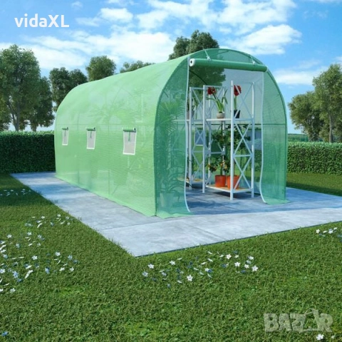vidaXL Оранжерия 9 м² 4,5x2x2 м（SKU:48165）, снимка 2 - Оранжерии - 53312893