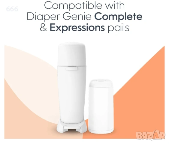 Пълнители за торбички за пелени Diaper Genie 270 (опаковка от 3) с аромат на чисто пране , снимка 4 - Други стоки за дома - 53277405