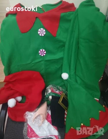 Детски коледен костюм на Елф Raveparty, от 8 части, карнавален костюм на Коледен Елф за момчета , снимка 8 - Детски комплекти - 52567620