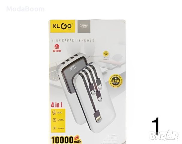 Преносима батерия KLGO KP-89 POWER BANK, 10000/20000mAh с LED дисплей 4Sales статус, снимка 8 - Оригинални батерии - 45585841