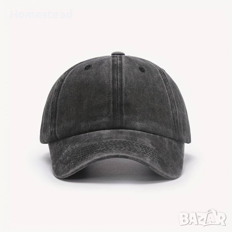 Бейзболна шапка - vintage, denim - Черна