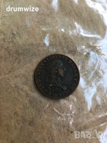 One Cent USA 1792, снимка 5 - Нумизматика и бонистика - 46526000