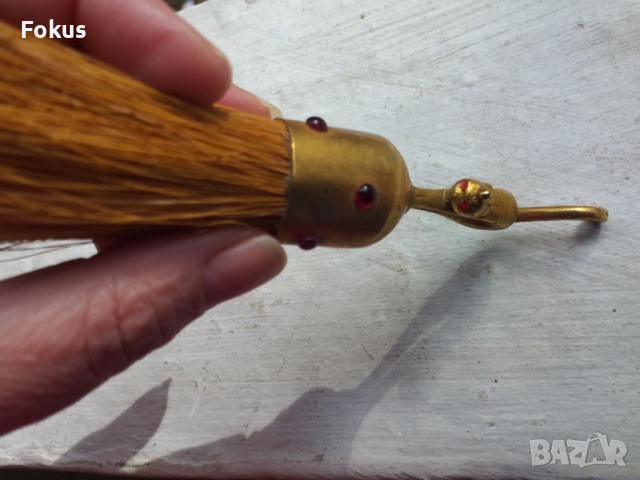 СТАРА ЧЕТКА ЗА БРЪСНЕНЕ КОТКА БРОНЗ, снимка 3 - Антикварни и старинни предмети - 53490390