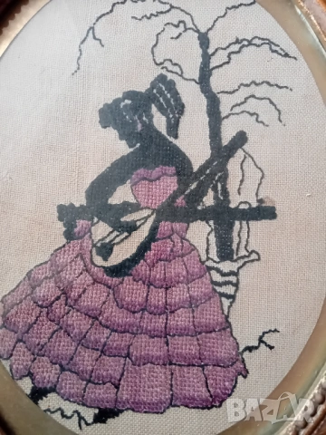 Старинен гоблен, снимка 5 - Антикварни и старинни предмети - 54191136