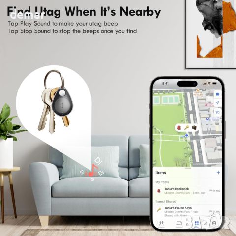 Utag GPS тракер за деца 2 пакета, Key Finder работи с Apple Find My (само за iOS), IP67, снимка 5 - Аксесоари за Apple - 46009364
