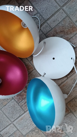 Алуминиев лампион пендел лампа абажур осветително тяло тройка, снимка 2 - Лампи за таван - 49985579