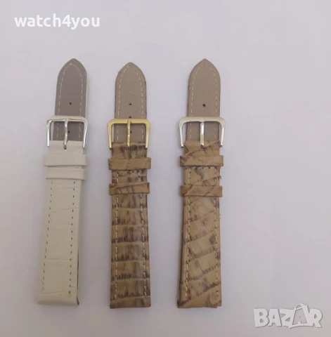 НОВА БЯЛА КАИШКА ЗА ЧАСОВНИК ЕСТЕСТВЕНА КОЖА.БЕЛИ КОЖЕНИ КАИШКИ ЗА ЧАСОВНИЦИ.BIALA KAISHKA KAI{KA, снимка 14 - Каишки за часовници - 42489545