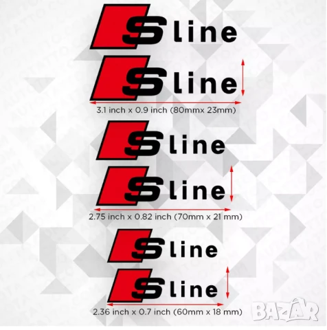 6 бр. стикери Audi S line – черни лепенки за спирачни апарати и декорация , снимка 2 - Аксесоари и консумативи - 50803445