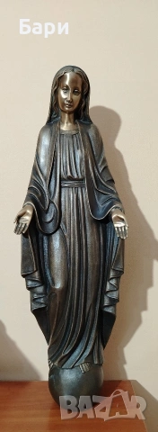 Стара бронзова статуя на Дева Мария/Света Богородица/Madonna, снимка 4 - Колекции - 53035417