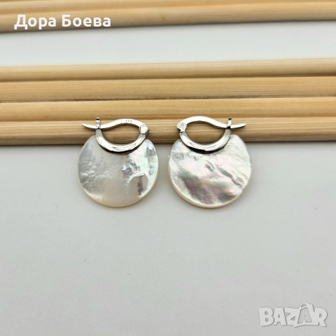 Сребърни обеци: "Ореол", снимка 4 - Обеци - 52298764