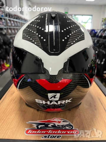 Мото каска SHARK SPARTAN CARBON RAVE ,вградени очила,S 55-56см, снимка 5 - Аксесоари и консумативи - 51464366