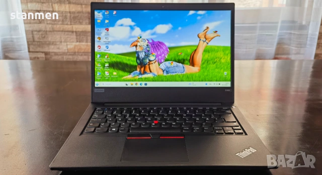 Продавам Гаранционнен Lenovo ThinkPad Е495/IPSматFHDсKам/4x2.6ghzThr/ssd256gb/8gb/Vega8/7чБат, снимка 2 - Лаптопи за работа - 53634208