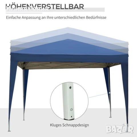 Слънчева шатра 3 x 3 м с 4 странични стени, снимка 9 - Градински мебели, декорация  - 51563176