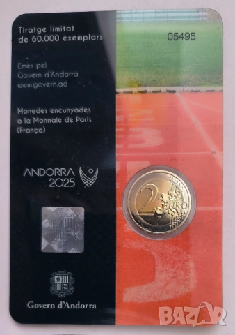 Андора 2 евро 2025 Игри на малките държави, снимка 4 - Нумизматика и бонистика - 53947586