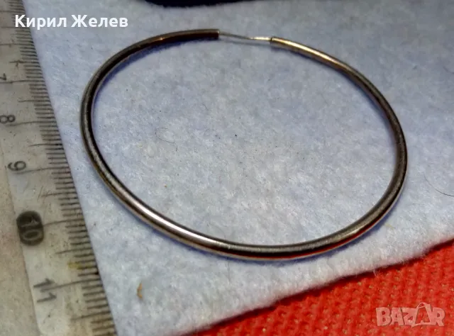ГОЛЯМА КЛАСИЧЕСКИ РЕТРО АРТ МОДЕЛ СРЕБЪРНА ОБЕЦА Тип ОБРЪЧ СРЕБРО 925 ФИНА РЪЧНА РАБОТА 50047, снимка 7 - Обеци - 49682479