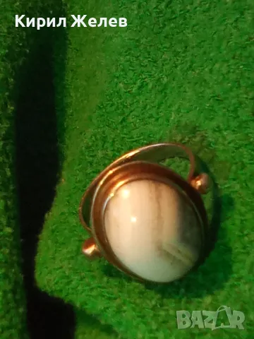 СТАР ВИНТИДЖ СРЕБЪРЕН ПРЪСТЕН СРЕБРО ВИСОКА ПРОБА с ШЛИФОВАН МЛЕЧЕН АХАТ МАЙСТОРСКА ИЗРАБОТКА 41465, снимка 16 - Антикварни и старинни предмети - 50023543