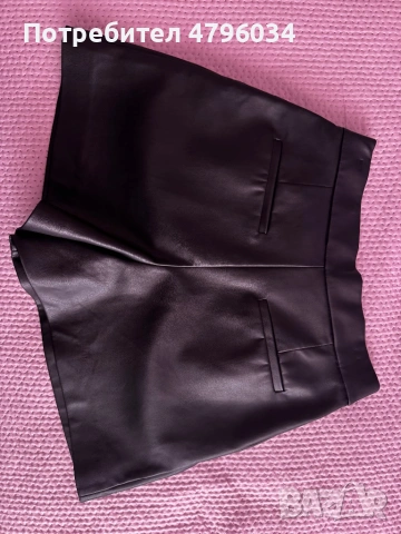 Къси кожени панталони Zara, снимка 3 - Къси панталони и бермуди - 54239598