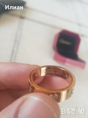 Пръстен Cartier розово злато, снимка 3 - Пръстени - 52641874