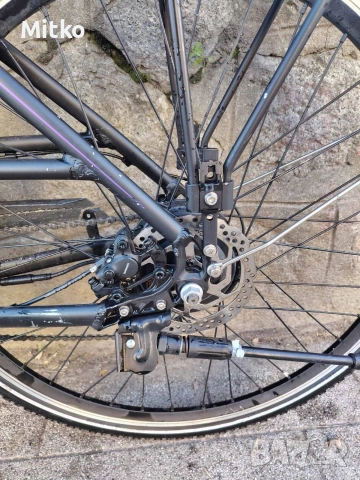 28 цола електрически алуминиев велосипед с 21 скорости усилени капли амортисьори предни като нов , снимка 4 - Велосипеди - 52818762