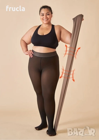 Топъл Ватиран Чорапогащник Размер Плюс - ХЛ/ ХХЛ