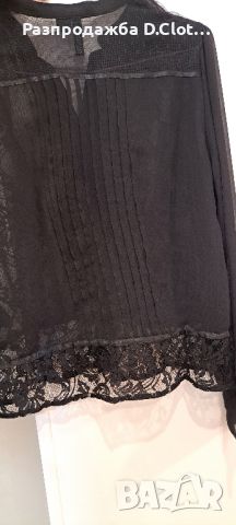 Дантелена черна риза, снимка 11 - Ризи - 11001288
