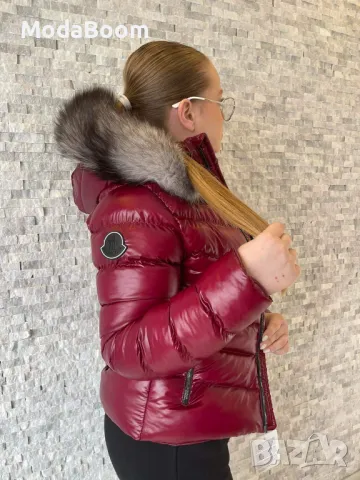 Moncler Зимно Дамско Яке Цвят Бордо, снимка 2 - Якета - 48075349