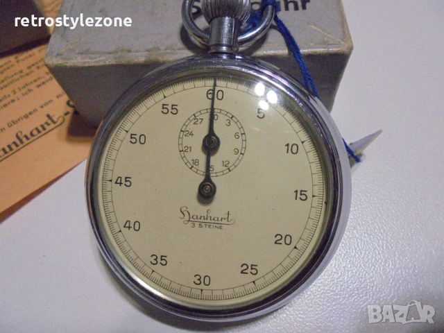 № 8419 Стар колекционерски винтидж хронометър Hanhart – Германия , снимка 2 - Антикварни и старинни предмети - 52952409